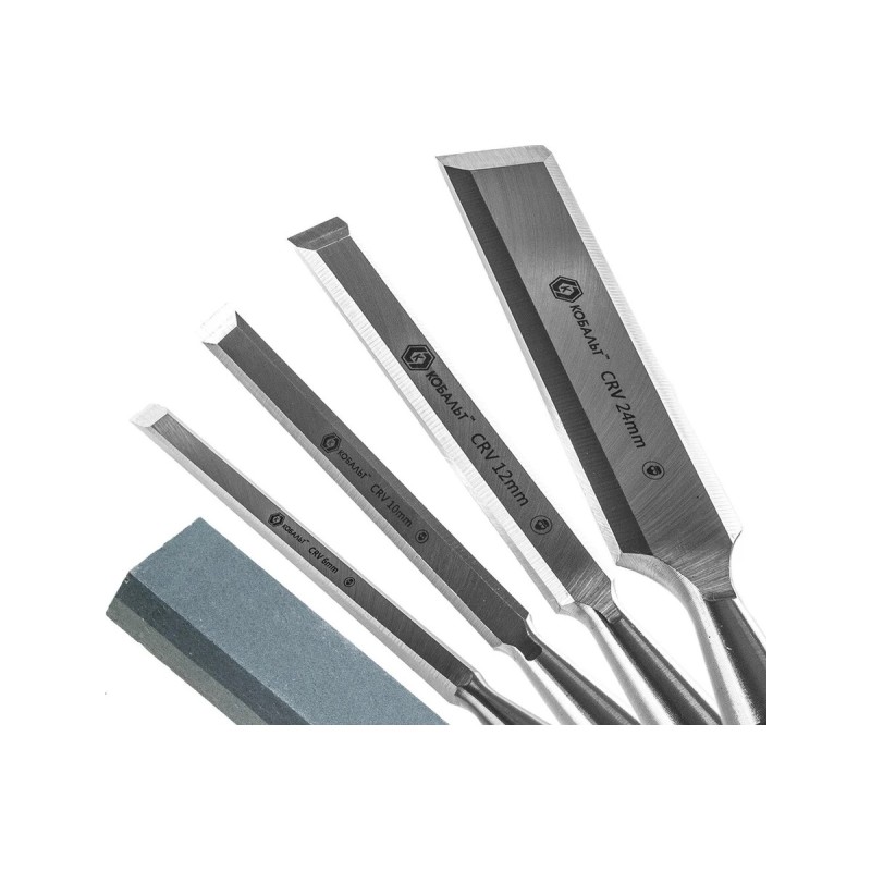 Набор плоских стамесок Кобальт 245-893, 6, 12, 18, 24 мм