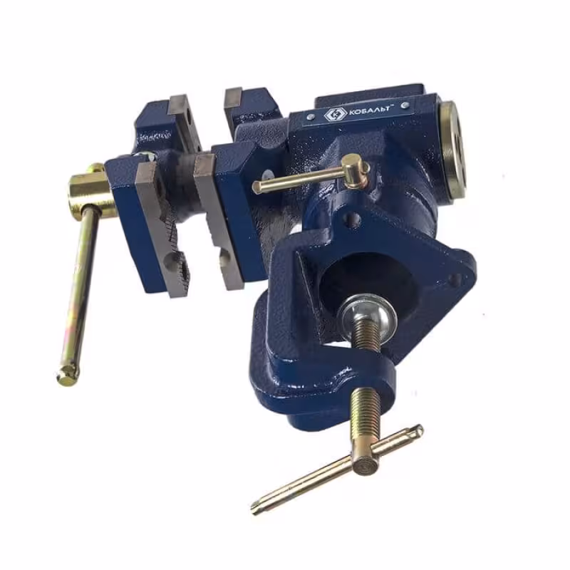 Тиски слесарные поворотные Кобальт 910-010, 63 мм