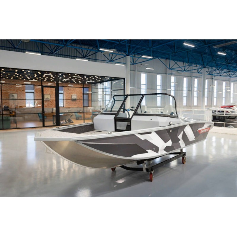 Лодка алюминиевая VBoats Волжанка FishPro X5, серый