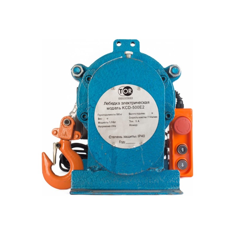 Лебедка электрическая тросовая TOR KCD-500, 0.5 т, 100 м