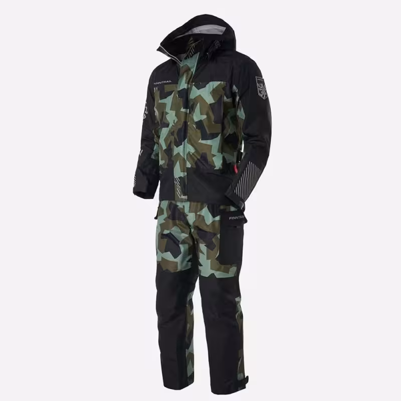 Костюм мужской Finntrail Thor 3420 CamoArmy, мембрана Hard-Tex, черный, размер 58-60 (XXL), 185-195 см