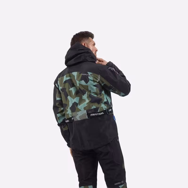 Костюм мужской Finntrail Thor 3420 CamoArmy, мембрана Hard-Tex, черный, размер 58-60 (XXL), 185-195 см
