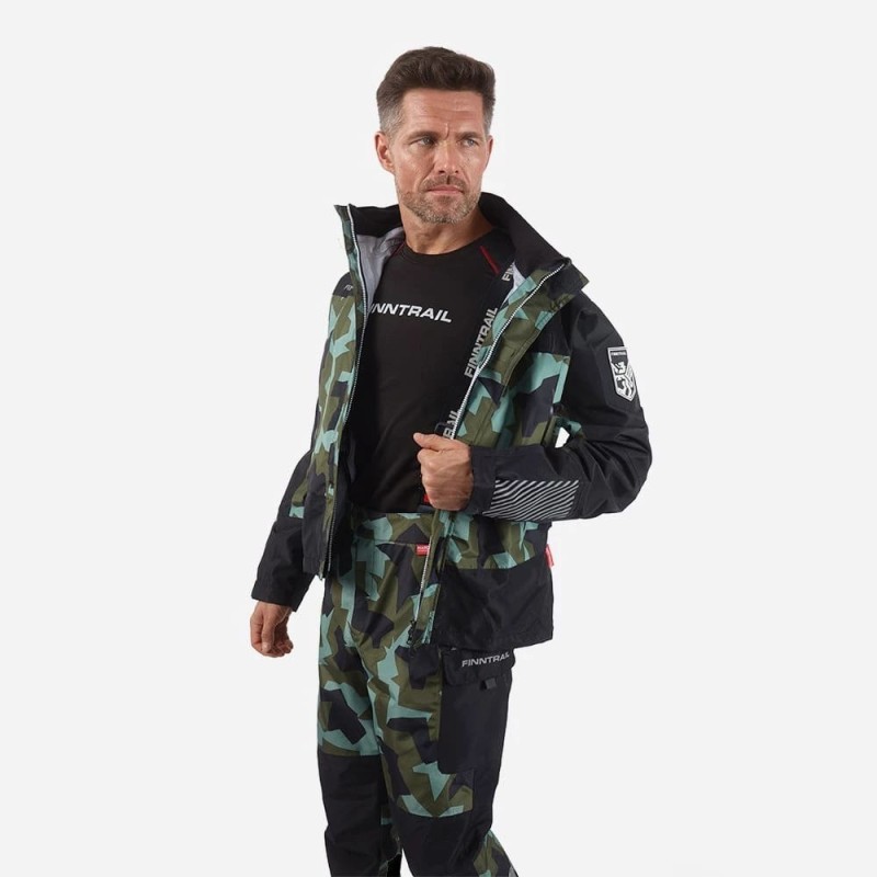 Костюм мужской Finntrail Thor 3420 CamoArmy, мембрана Hard-Tex, камуфляж/черный, размер XXL, 185-195 см