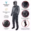 Комбинезон-вейдерсы Finntrail Drysuit PRO 2504, мембрана Hard-Tex, серый, размер 54-56 (XL), 180-190 см