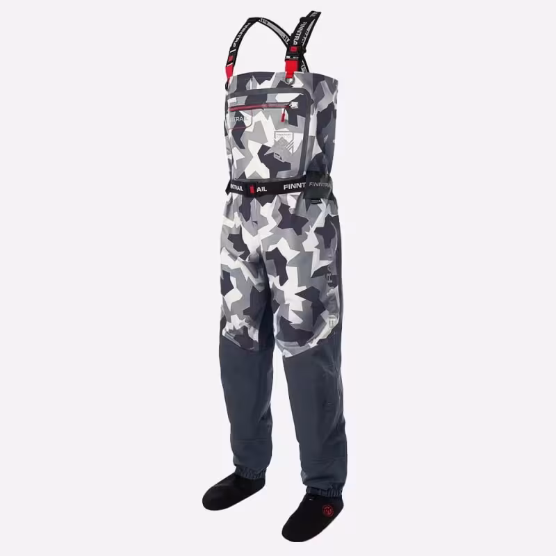 Полукомбинезон-вейдерсы Finntrail Speedmaster, мембрана Hard-­Tex, серый камуфляж, размер 44-46 (S), 165-175 см