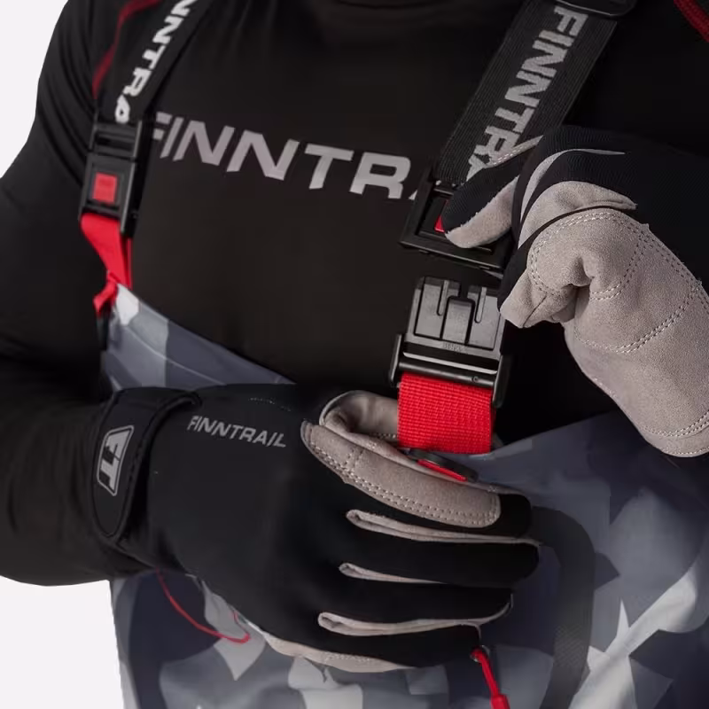 Полукомбинезон-вейдерсы Finntrail Speedmaster, мембрана Hard-­Tex, серый камуфляж, размер 44-46 (S), 165-175 см