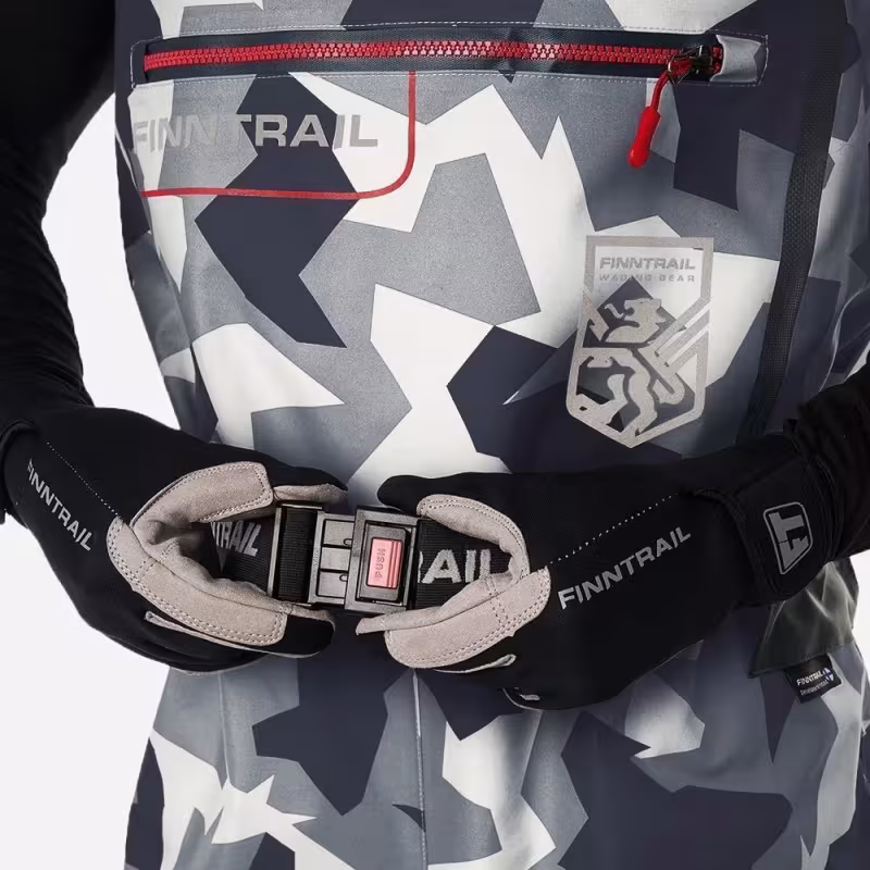Полукомбинезон-вейдерсы Finntrail Speedmaster, мембрана Hard-­Tex, серый камуфляж, размер 44-46 (S), 165-175 см