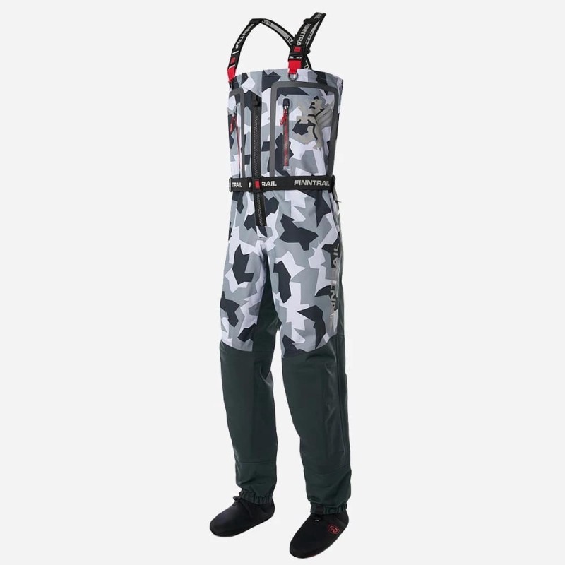Полукомбинезон-вейдерсы Finntrail Speedmaster, мембрана Hard-­Tex, серый камуфляж, размер 50-52 (L), 175-185 см