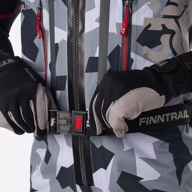 Полукомбинезон-вейдерсы Finntrail Speedmaster, мембрана Hard-­Tex, серый камуфляж, размер 50-52 (L), 175-185 см
