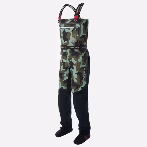 Полукомбинезон-вейдерсы Finntrail Speedmaster, мембрана Hard-­Tex, зеленый камуфляж, размер 50-52 (L), 175-185 см