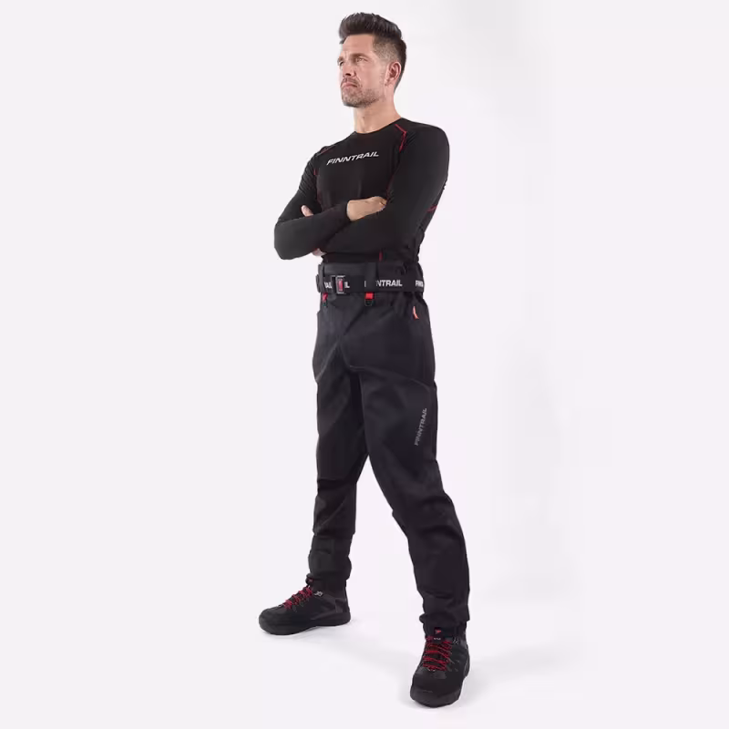 Брюки-вейдерсы мужские Finntrail Runner 1519 Graphite, мембрана Hard-Tex, черный, размер 50-52 (L), 175-185 см