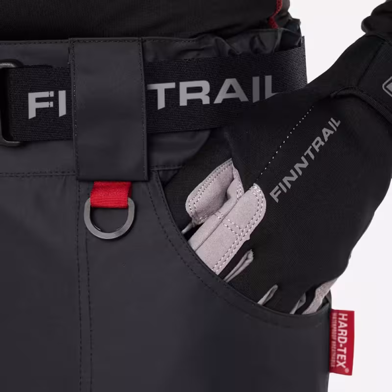 Брюки-вейдерсы мужские Finntrail Runner 1519 Graphite, мембрана Hard-Tex, черный, размер 50-52 (L), 175-185 см