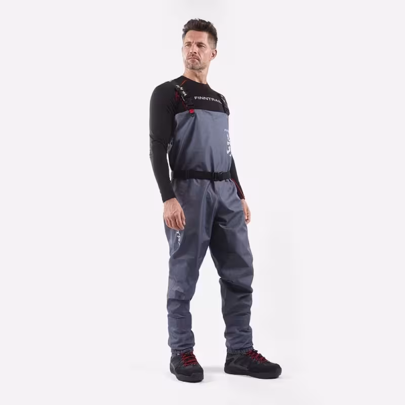 Полукомбинезон-вейдерсы Finntrail Timber 1538 Dark Grey, мембрана Hard-Tex, серый, размер 58-60 (LK), 175-185 см