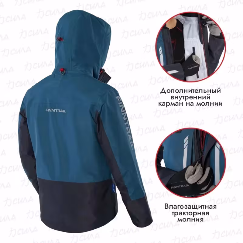 Куртка мужская Finntrail Greenwood 4021 Blue, мембрана Hard-Tex, синий, размер 58-60 (XXL), 185-195 см