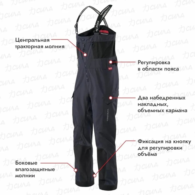 Костюм мужской Finntrail Excalibur 3430 Graphite, Рипстоп, серый, размер 58-60 (XXL), 185-195 см