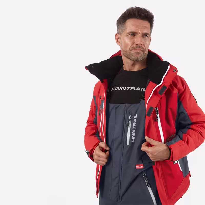 Костюм мужской Finntrail Atlas 3440 Red, Рипстоп/Hard-Tex, красный, размер 48-50 (M), 170-180 см