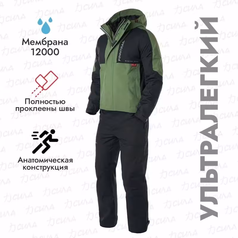 Костюм мужской Finntrail Lightsuit 3503 Green, ткань Рипстоп, зеленый, размер 48-50 (M), 170-180 см