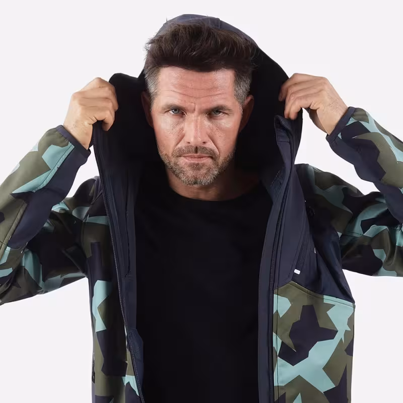 Куртка мужская Finntrail Softshell Nitro 1320 CamoArmy, Софтшелл, зеленый камуфляж/черный, размер 54-56 (XL), 180-190 см