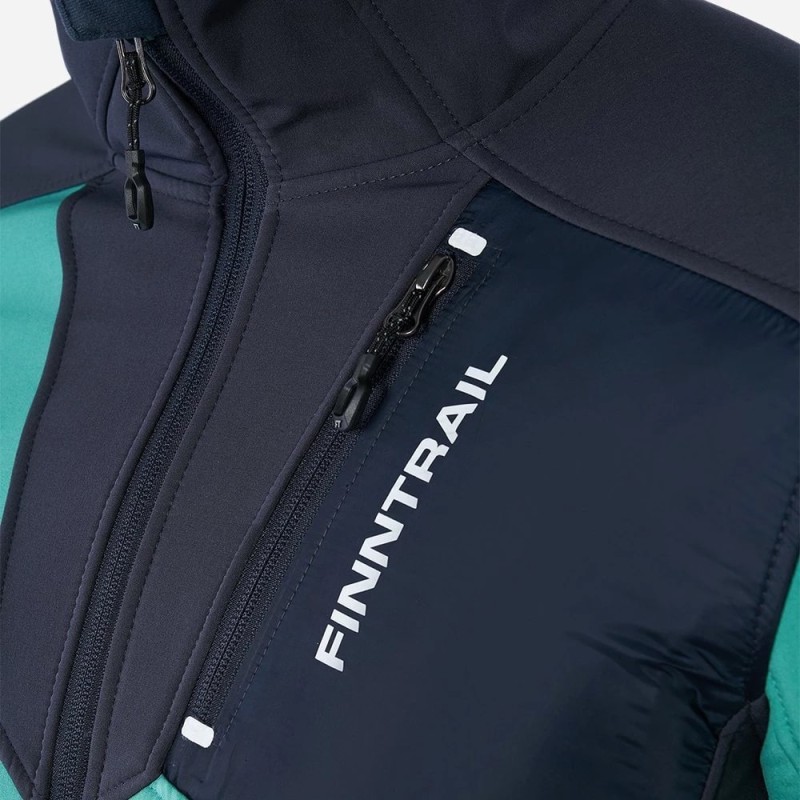 Куртка мужская Finntrail Softshell Nitro 1320, ткань Софтшелл, зеленый/серый, размер XL