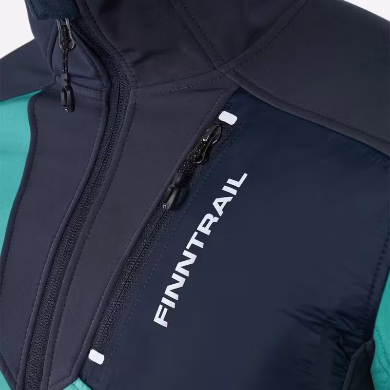 Куртка мужская Finntrail Softshell Nitro 1320, ткань Софтшелл, зеленый/серый, размер 58-60 (XXL), 185-195 см