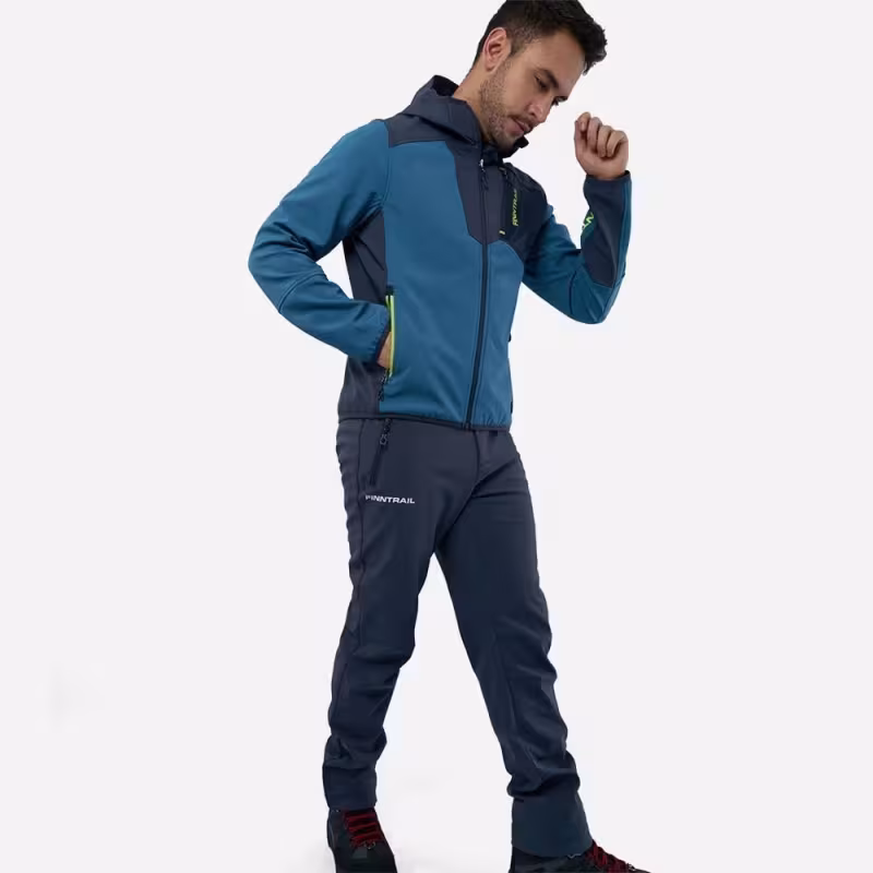 Куртка мужская Finntrail Softshell Nitro 1320, ткань Софтшелл, синий, размер 44-46 (S), 165-175 см