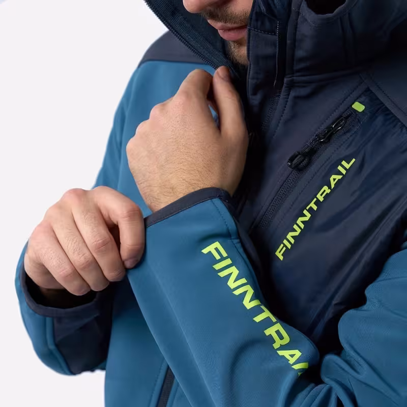 Куртка мужская Finntrail Softshell Nitro 1320, ткань Софтшелл, синий, размер 48-50 (M), 170-180 см
