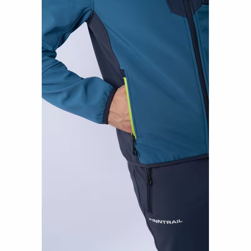 Куртка мужская Finntrail Softshell Nitro 1320, ткань Софтшелл, синий/серый, размер 54-56 (XL), 180-190 см