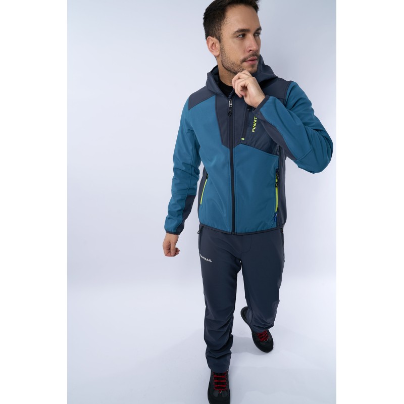 Куртка мужская Finntrail Softshell Nitro 1320, ткань Софтшелл, синий/серый, размер XL
