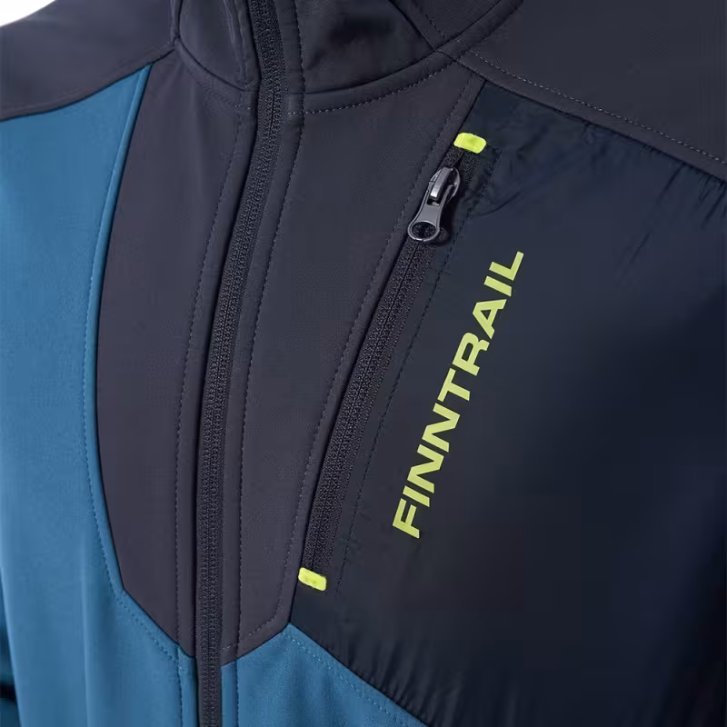 Куртка мужская Finntrail Softshell Nitro 1320, ткань Софтшелл, синий/серый, размер 58-60 (XXL), 185-195 см