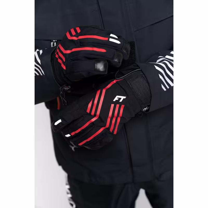 Мотоперчатки Finntrail Impact 2710, натуральная кожа/мембрана Hipora, черный/красный, размер M