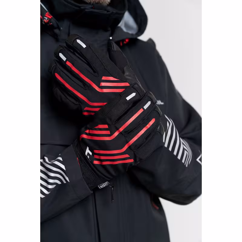 Мотоперчатки Finntrail Impact 2710, натуральная кожа/мембрана Hipora, черный/красный, размер L