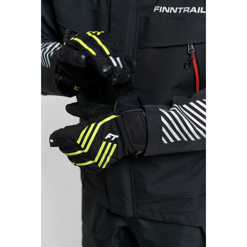 Мотоперчатки Finntrail Impact 2710, натуральная кожа/мембрана Hipora, черный/желтый, размер L