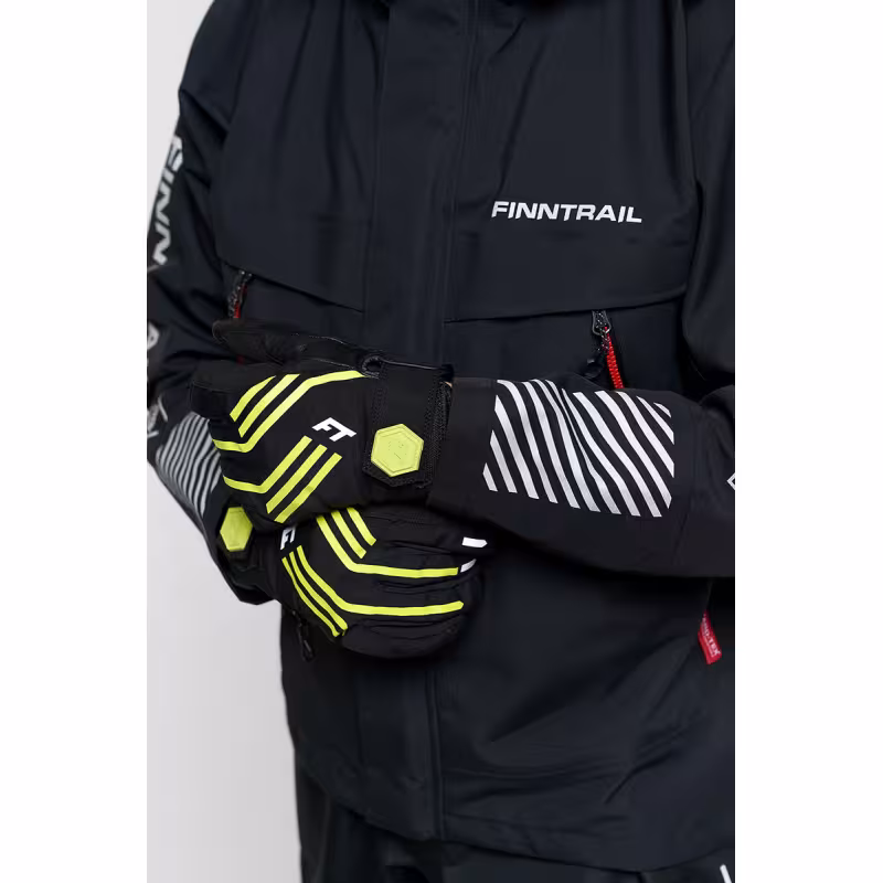 Мотоперчатки Finntrail Impact 2710, натуральная кожа/мембрана Hipora, черный/желтый, размер XL