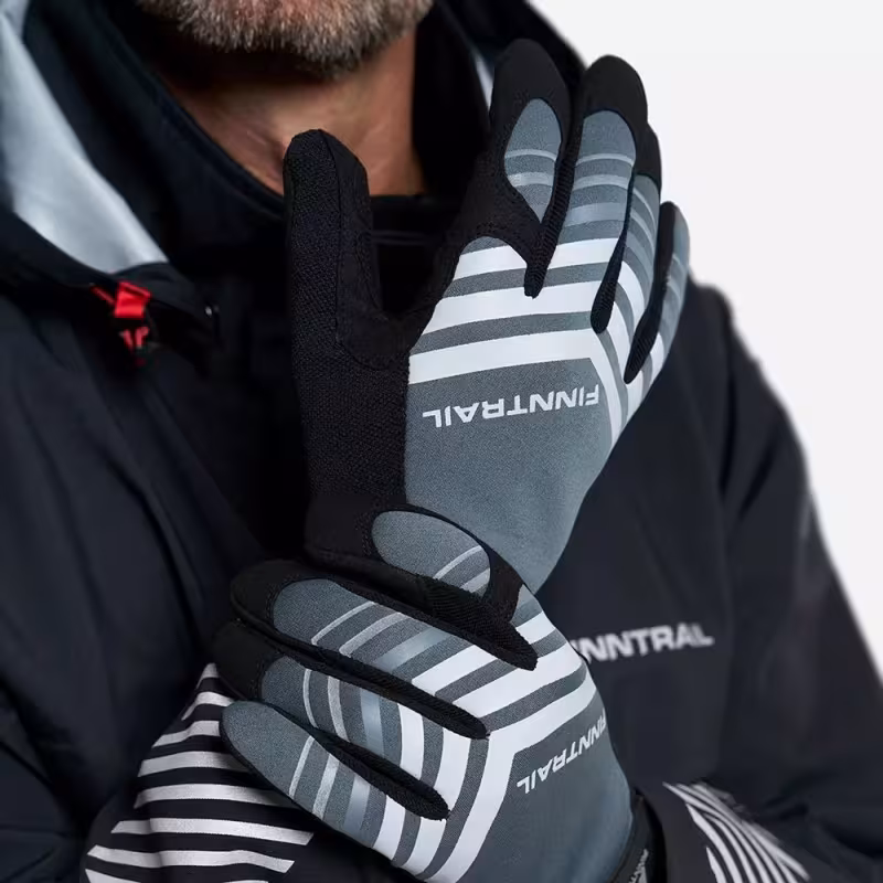 Мотоперчатки Finntrail Eagle 2840, искусственная кожа/неопрен, черный/серый, размер M