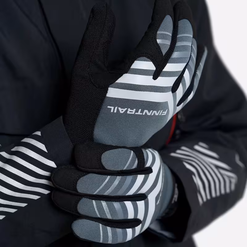 Мотоперчатки Finntrail Eagle 2840, искусственная кожа/неопрен, черный/серый, размер M