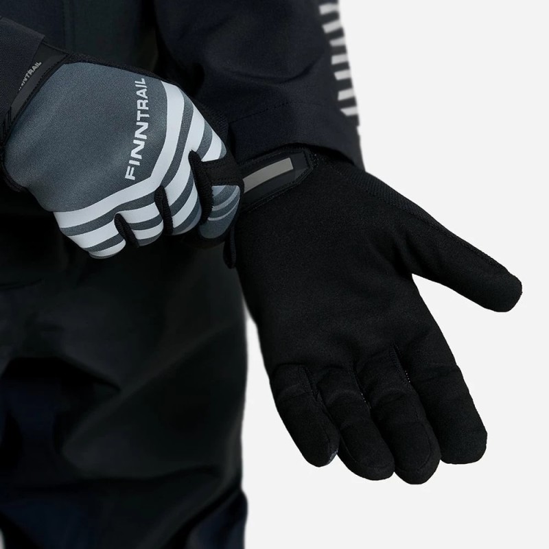 Мотоперчатки Finntrail Eagle 2840, искусственная кожа/неопрен, черный/серый, размер M