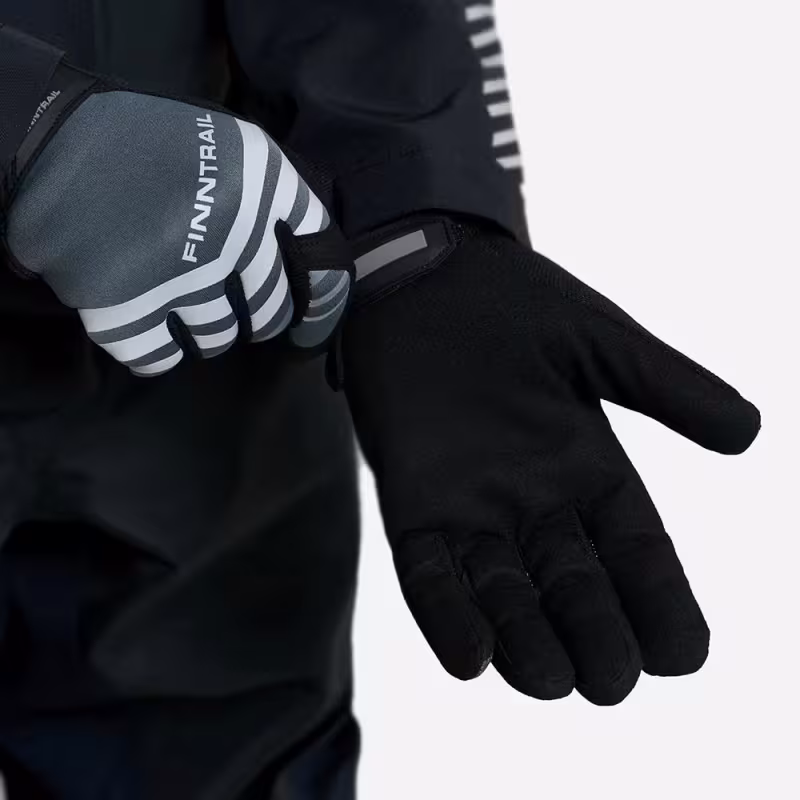Мотоперчатки Finntrail Eagle 2840, искусственная кожа/неопрен, черный/серый, размер XL