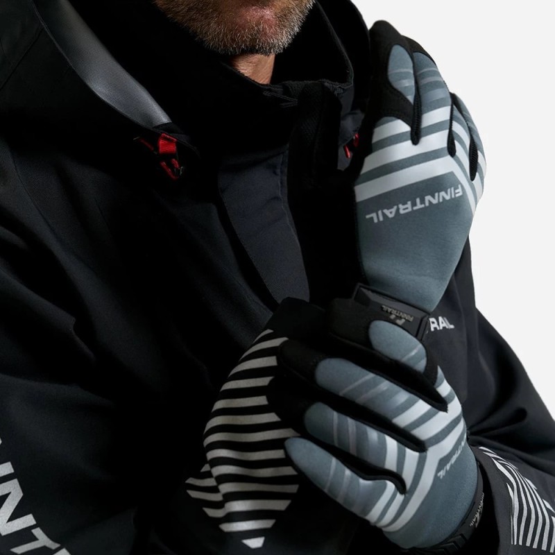 Мотоперчатки Finntrail Eagle 2840, искусственная кожа/неопрен, черный/серый, размер XL