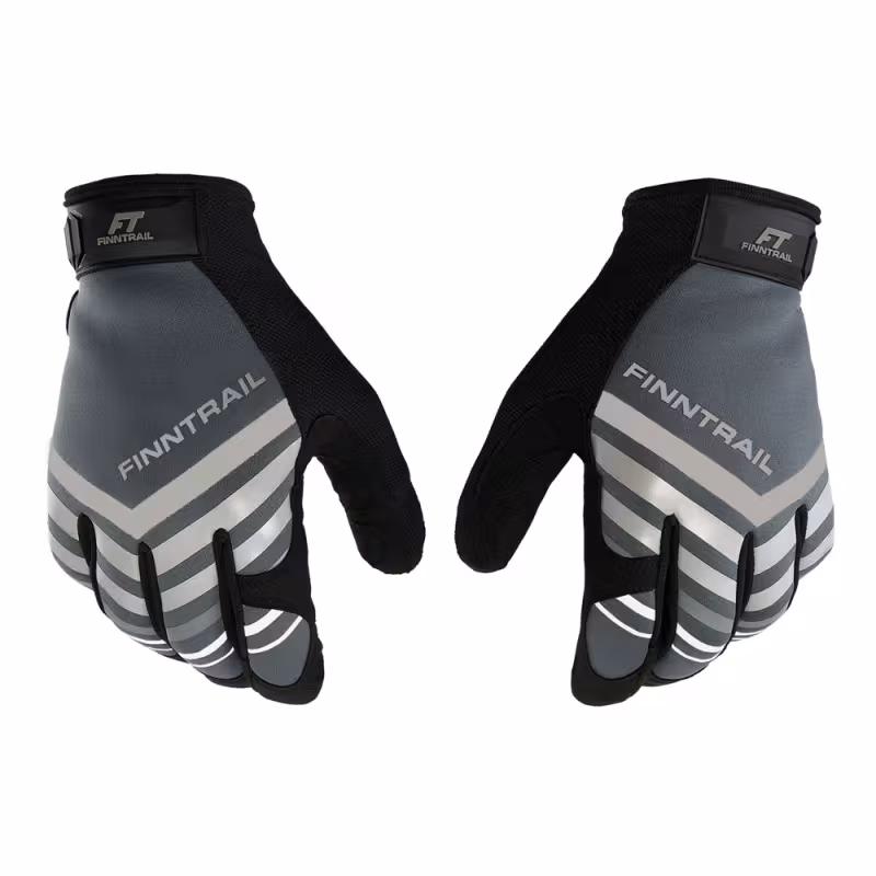 Мотоперчатки Finntrail Eagle 2840, искусственная кожа/неопрен, черный/серый, размер XL
