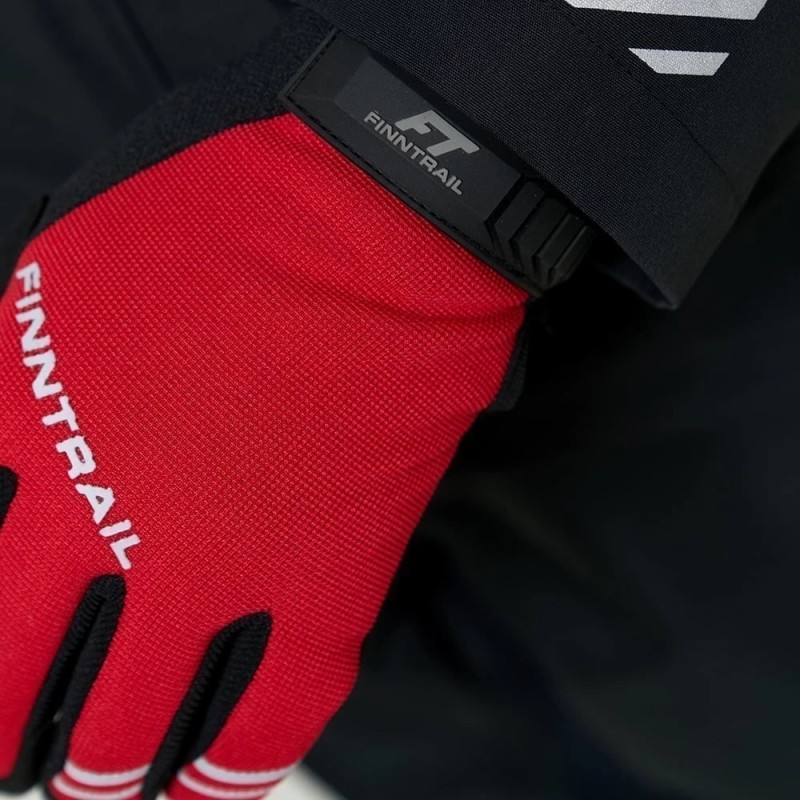 Мотоперчатки Finntrail Eagle 2840, искусственная кожа/неопрен, черный/красный, размер M