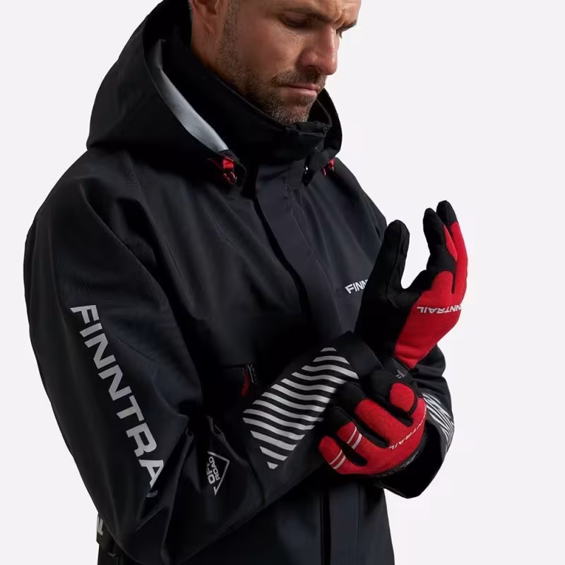 Мотоперчатки Finntrail Eagle 2840, искусственная кожа/неопрен, черный/красный, размер M