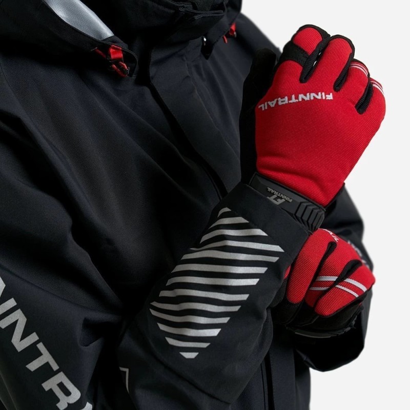 Мотоперчатки Finntrail Eagle 2840, искусственная кожа/неопрен, черный/красный, размер L