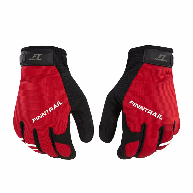 Мотоперчатки Finntrail Eagle 2840, искусственная кожа/неопрен, черный/красный, размер L