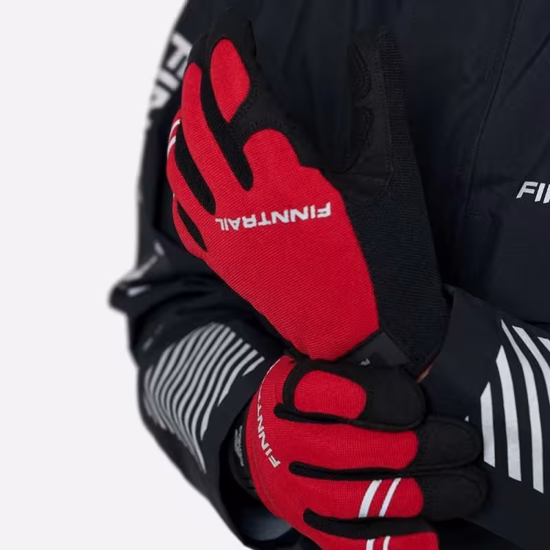 Мотоперчатки Finntrail Eagle 2840, искусственная кожа/неопрен, черный/красный, размер XL