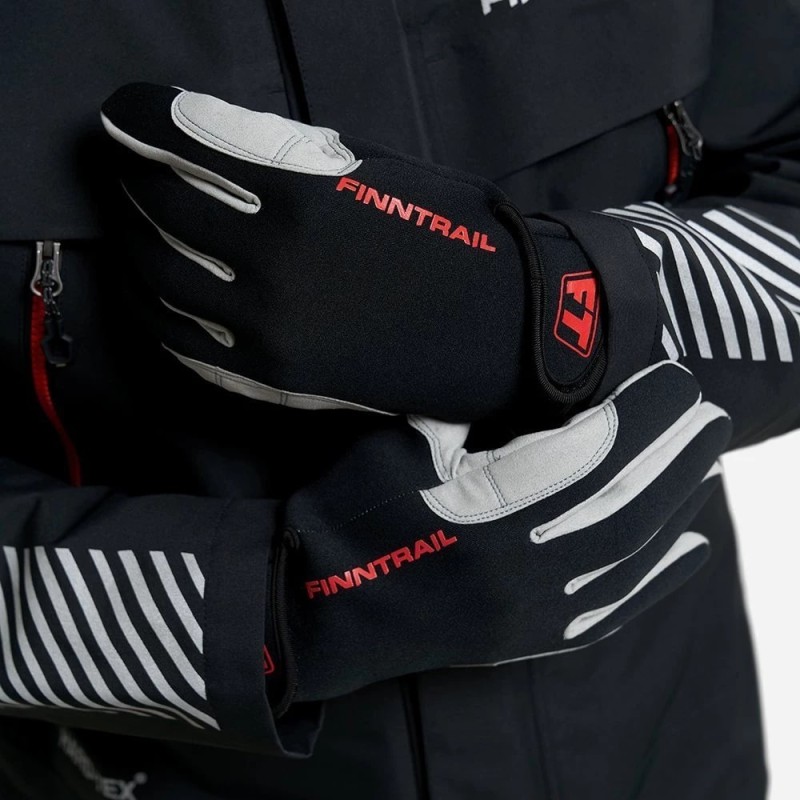 Мотоперчатки Finntrail Enduro 2760, искусственная кожа/неопрен, черный/красный, размер M