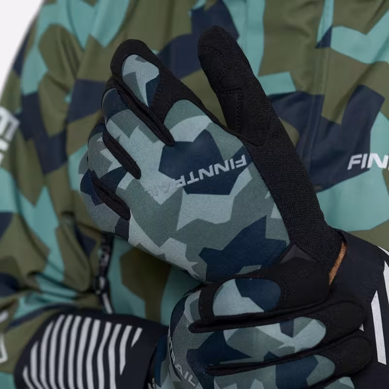 Мотоперчатки Finntrail Eagle 2840, искусственная кожа/неопрен, черный/зеленый камуфляж, размер XL