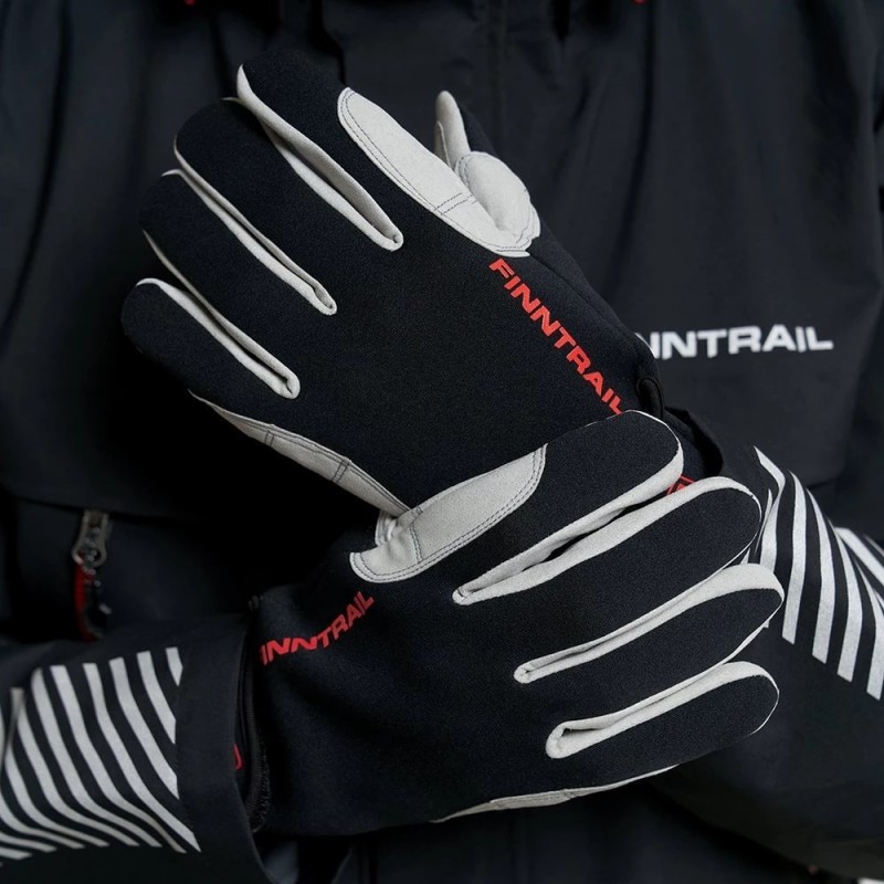 Мотоперчатки Finntrail Enduro 2760, искусственная кожа/неопрен, черный/красный, размер XL