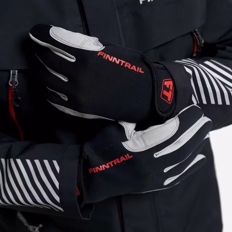 Мотоперчатки Finntrail Enduro 2760, искусственная кожа/неопрен, черный/красный, размер XL