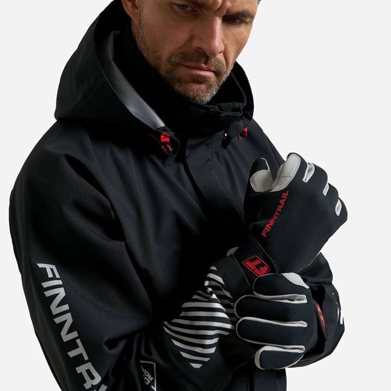 Мотоперчатки Finntrail Enduro 2760, искусственная кожа/неопрен, черный/красный, размер XL