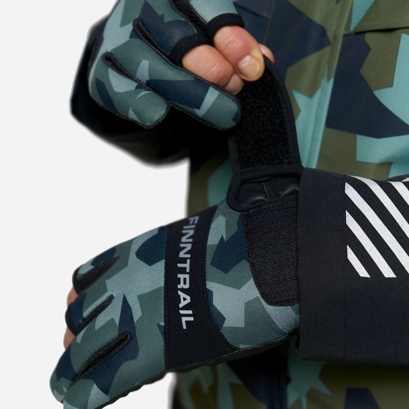 Перчатки Finntrail Neosensor CamoArmy 2730, зеленый камуфляж/черный, размер XL